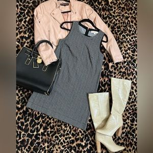 Small Black & White Herringbone shift dress